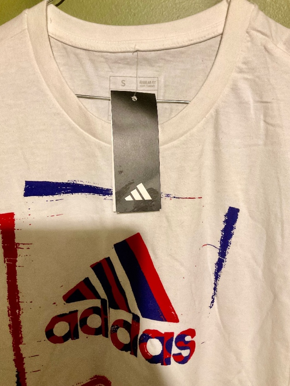 Adidas White Graphic T-Shirt - Size S (NWT)